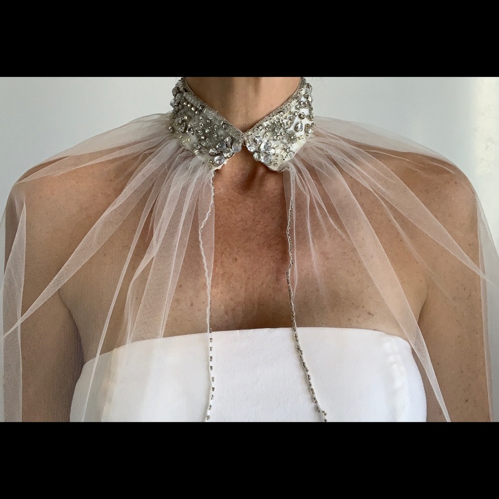 Wedding vail with gems on 100% silk
